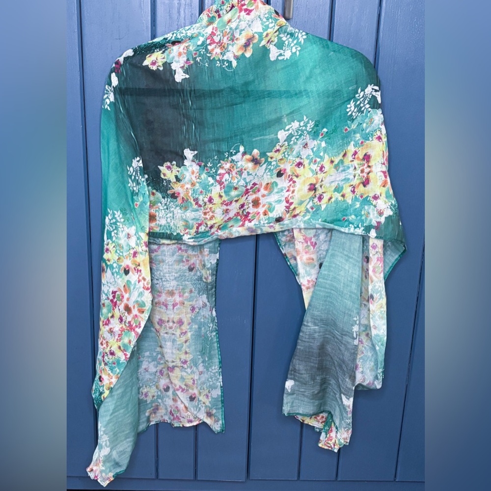 Floral Green Scarf